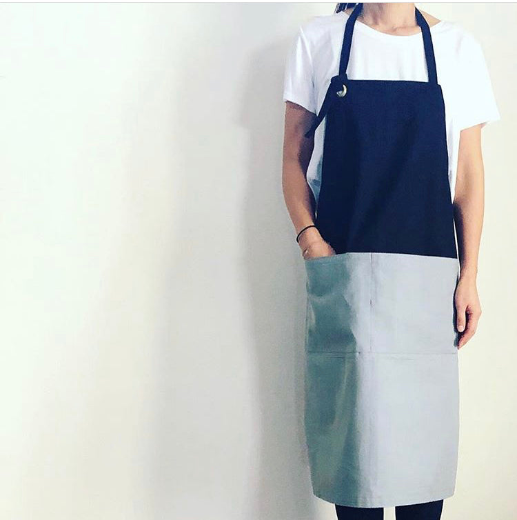 G.K.P. Apron: Organic Black X Gray
